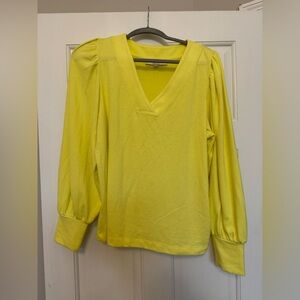 LOFT Sunny Yellow Long Sleeve V-Neck Top